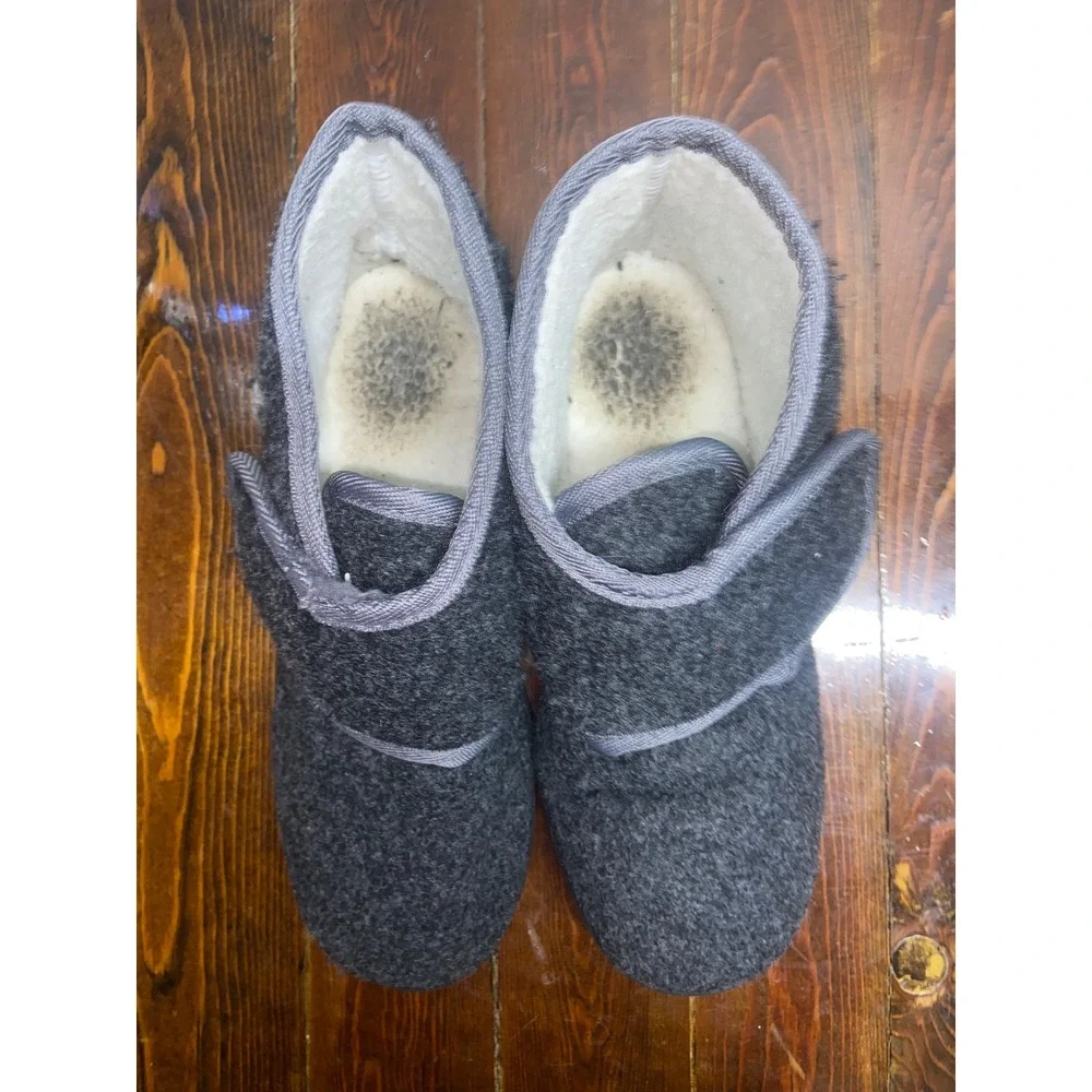 Fischer Lilleström Men's Wool Adaptive Slippers Size EU 44 US 11 Orthopedic Grey